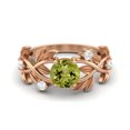 thumbnail image 1 of Bague Classique de Mariage pour Femme en Péridot Rond de 6 mm en Argent Sterling 925 Plaqué Rose Solitaire, 1 of 4
