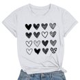 thumbnail image 1 of Meichang T-Shirts de la Saint-Valentin pour Femmes Mignons Cœur Graphique Manches Courtes Col Rond Coupe Ample Cadeaux de la Saint-Valentin, 1 of 3