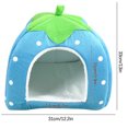 thumbnail image 3 of LSLJS Hiver Intérieur Maison Cat Maison Cat Maison Cat Rembourrée Yourte Pliante Fraise Tente, 3 of 3