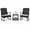 Turquoise, Mélange Brun, variante sur Costway Ensemble de Terrasse à Bascule 3 Pcs Chaises Berçantes en Osier avec Table à Café à 2 Niveaux Turquoise