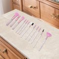 thumbnail image 5 of Unique Bargains 12 Pcs Bucket Makeup Brush Set for Bathroom Rose Red Plastic Handle Nylon Hair, 5 of 5