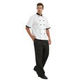 thumbnail image 4 of TopTie Unisex Short Sleeve Cooking Chef Coat Jacket with Adjustable Hat-Black White-S, 4 of 5