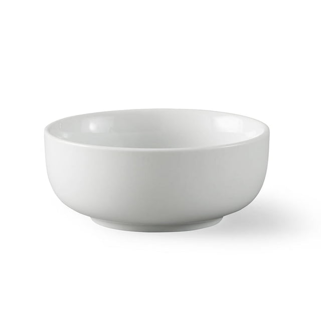 Better Homes & Gardens Bol à Trempette en Porcelaine Blanche avec une Forme Arrondie Lisse et une base Légèrement Surélevée, Montré Orienté vers l'Avant sur un Fond Blanc, Vaisselle de Service Idéale pour Trempettes, sauces Ou Petites Portions.