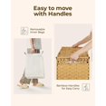 thumbnail image 4 of 65L Woven Laundry Hamper with Lid - Foldable Rattan-Style Clothes Basket with 2 Removable Liner Bags & Bamboo Handles for Sorting Dark and Light Laundry, 4 of 7