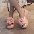 thumbnail image 4 of Dakaela Women's Wedge Platform Espadrille Slide Sandals Slip on Open Toe High Heels Summer Flip Flops, 4 of 8