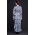 thumbnail image 4 of Bimba Rayon Leaves & Clematis Floral Printed Womens Long MaxiDressGown With Side Slit-Small, 4 of 6