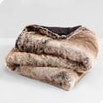thumbnail image 4 of Bare Home Faux Fur Blanket - 47" x 60" - Ultra Soft Fleece - Throw, Variegated Chestnut, 4 of 5