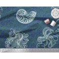 thumbnail image 2 of Soimoi Japan Crepe Satin Fabric Animal Skin,Shell & Octopus Ocean Print Fabric by Yard 42 Inch Wide, 2 of 3