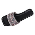 thumbnail image 1 of IUJSOY Womens Sparkly Single Band Slides Sandals Square Open Toe Slip on Summer Beach Flat Sandal, 1 of 9