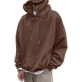thumbnail image 4 of MIASHUI Men's Basic Pullover Hoodie with Front Pocket and Adjustable Drawstring, Comfortable Casual Wear for Everyday Use Brown,XXL, 4 of 4
