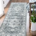 thumbnail image 1 of Rugking Persian Runner Rug 2x7 Hallway Indoor Vintage Rug Floral Medallion with Rubber Backing Carpet Thin Rug for Bathroom Kitchen Living Room Grey, 1 of 6