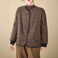 thumbnail image 4 of Ailaofu Women's Plus Size Houndstooth Open Front Long Sleeve Jacket Outerwear, 4 of 6