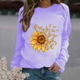 thumbnail image 2 of Rbaofujie Chandail à Capuchon pour Femmes Femme Mode Décontractée Imprimé Col Rond Ample Manches Longues T-shirt Hauts Blouse Violet Chandail d'Halloween, 2 of 4