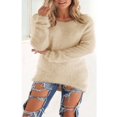 thumbnail image 1 of Chandail d'Hiver en Molleton Moelleux pour Femmes, chandail-Over Uni, Blouse, 1 of 3