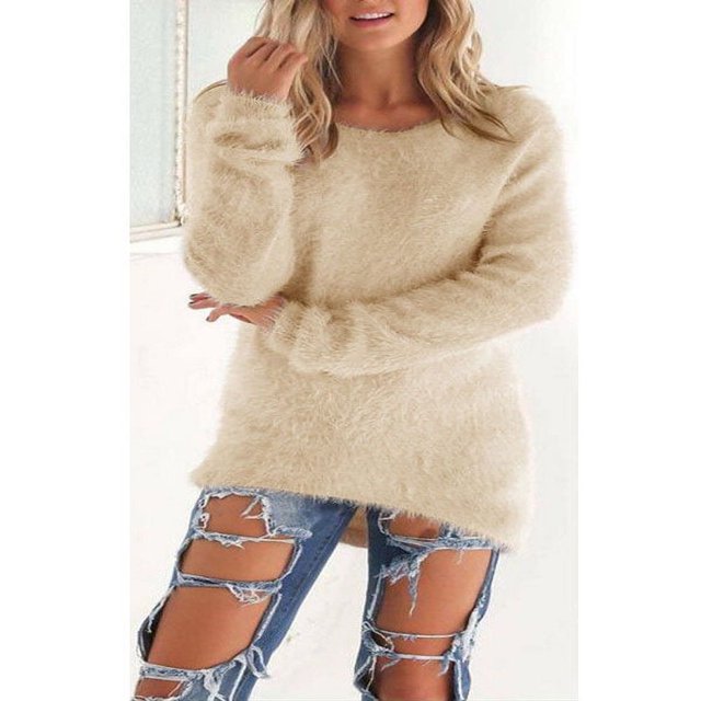 Chandail d'Hiver en Molleton Moelleux pour Femmes, chandail-Over Uni, Blouse