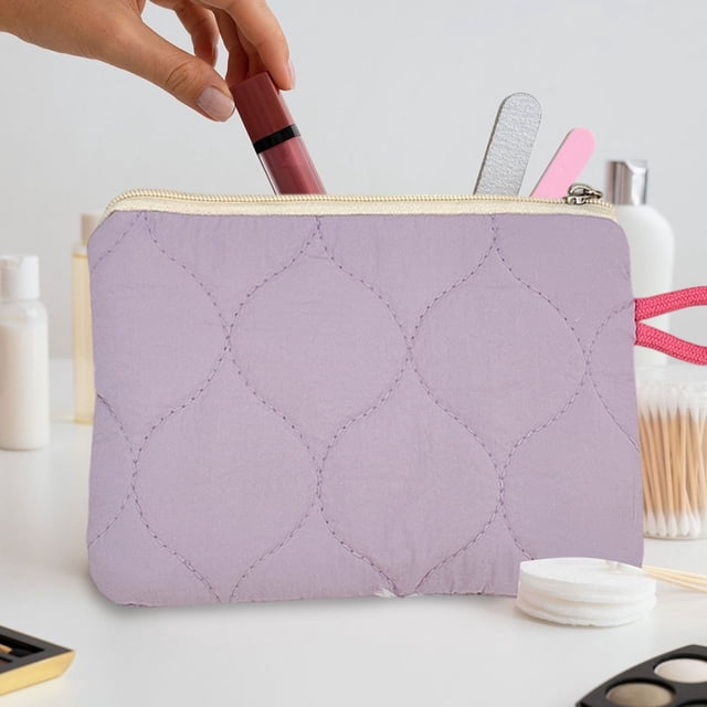 Chmadoxn Office Storage & Organization, Woolen Knitted Bag Striped Color-blocked Cosmetic Bag Pattern Cosmetic Bag Portable Cosmetic Bag Ins-style Pencil Case Polyester makeup pouch