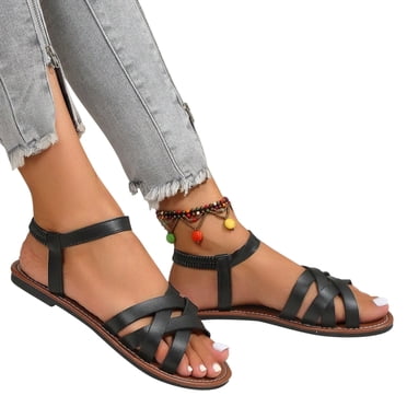 Fankiway Chaussures Surdimensionnées Chaussures Plates à la Mode Sandales Chaussures Romaines Chaussures de Plage Chaussures pour Femmes Sandales pour Femmes Liquidation Chaussures pour Femmes Sandales