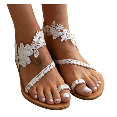 TopLLC Fashion Ladies Open Toe Clip design slides sandals Shoes for Women,Bohemian women Solid Slip-On Flat Sandals,Summer Casual Beach flatc Shoes Sandals for Women Dressy Summer