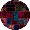 thumbnail image 1 of Ahgly Company Indoor Round Abstract Black Patchwork Area Rugs, 8' Round, 1 of 6