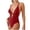 Red, variant on Wo-Fusoul Swimsuit for Women Conservative One-Piece with Removable Bra Pads Elegant Beach Vacation Two-Piece Set Black L