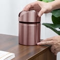 thumbnail image 3 of Elegant Gold Small Recycling Push Lid Can Suitable For Desk And Bathroom Stylish Waste, 3 of 6
