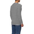 thumbnail image 3 of INSPIRE CHIC T-Shirt pour Homme à Rayures Col Rond Manches Longues Chandail Haut 38 Blanc Noir, 3 of 7