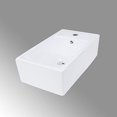 thumbnail image 2 of Renovators Supply Manufacturing CASKE Small Rectangular Countertop Vessel Sink 17-7/8 In. White Ceramic Vessel Sink For Bathroom With Overflow And Single Faucet Hole, 2 of 10