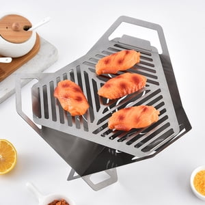 Portable Camping Grill, Detachable Stainless Steel Mini Grill for Outdoor BBQ, Tabletop Barbecue, Compact 7.28x5.12x6.5 Inches, Includes Storage Bag