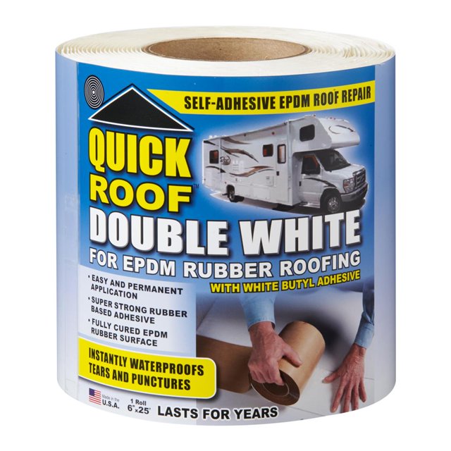 CoFair Produit WRQR625 Ruban de Réparation de Toit Ruban Butyle; Largeur 6 Pouces x Longueur 25 Pieds; Blanc