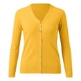 thumbnail image 5 of HBFAGFB Short Cardigan Womens Fashion and Vintage Ribbed Button Down Knitted Sweater Yellow Size M, 5 of 5