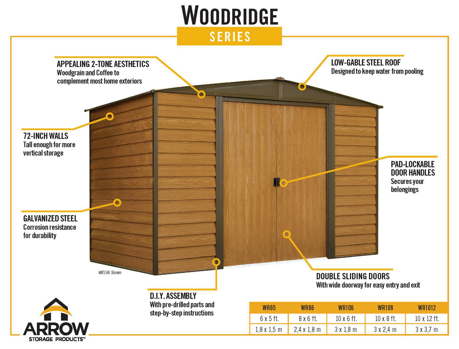 Abri rangement acier Woodridge, 10 x 12