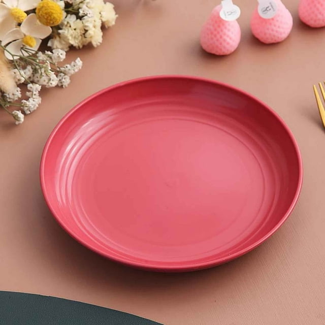 JUNWELL Wheat Straw Plates - Reusable Unbreakable Plate Set - Dishwasher & Microwave Safe - Perfect for Dinner Dishes Dark Green