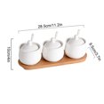 thumbnail image 2 of Ceramic Sugar Bowl With Lid, Porcelain Sugar Pot With Spoon, Small Salt Pot, Storage Jar , For Coffee Bar, Restaurant-White-3 Set, 2 of 8