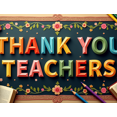 thumbnail image 4 of Colorful Thank You Teachers Backdrop Banner, Teacher Appreciation Day Decor, Education Theme Background, for Classroom Celebrations Teacher Parties Photo Props, 4 of 4