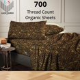 thumbnail image 2 of King Size Organic Cotton Sheet Set- 700-Thread-Count 100% Organic - 18" Deep Pockets 700TC Organic Sheets - Leopard Print, 2 of 7