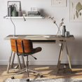 thumbnail image 2 of Allora 60" Modern Solid Wood Computer Desk in Farmhouse Gray, 2 of 7