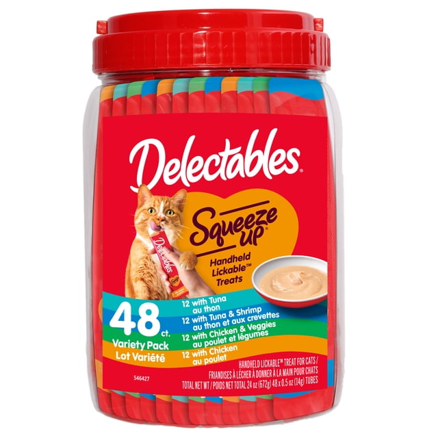 Delectables Squeeze up Cat Treats 48pk Jar We Cat Treat Variety Pack