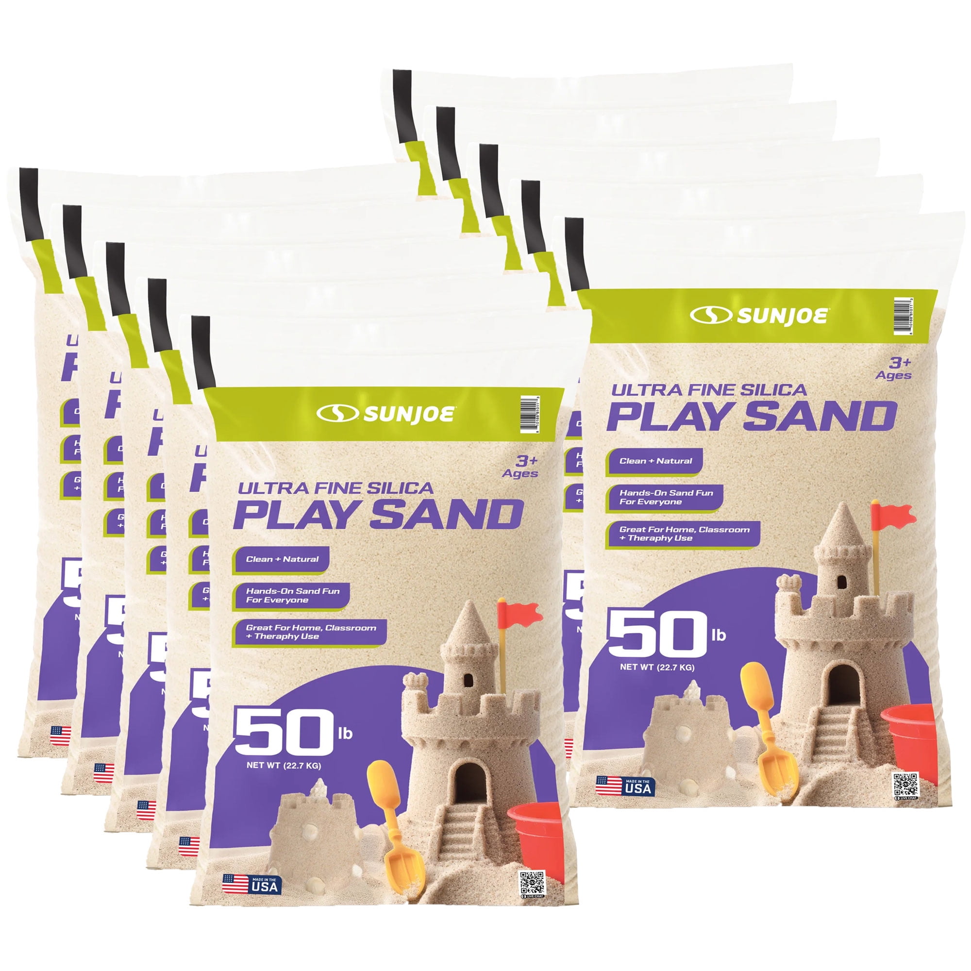 Sun Joe Ultra Fine Silica Play Sand for Outdoor Sandbox, Natural