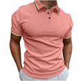 thumbnail image 2 of ylioge Mens Casual Golf Tees Shirts Pullover Short Sleeve Tshirts Shirt Button Collared Basic Solid Color Loose Comfort Relaxed Office Work Tops, 2 of 8