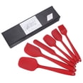 thumbnail image 2 of Lot de 6 Spatules - Ustensiles de Cuisine, Raclettes en Caoutchouc Résistant à la Chaleur, Silicone de Qualité Alimentaire, Outils De, Rouge, JKODE, 2 of 6