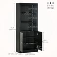 thumbnail image 3 of HOMCOM 72" Kitchen Pantry Cabinet, Buffet with Hutch, Bookcase with Doors, 3 of 10
