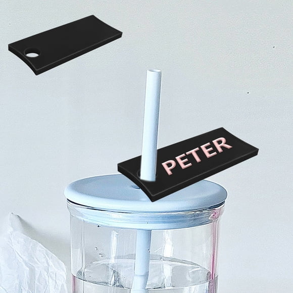 DIY Personalized Silica Gel Name Tag for Cups & Tumblers - Custom Lid Topper, Cup Accessories for Friends & Family, 8.1x3.3cm, Red/Green/White