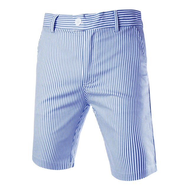 INSPIRE CHIC Men's Stripe Flat Front Mid Rise Chino Walk Shorts