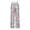 thumbnail image 4 of Womens Wide Leg Pants Womens Spring/Summer High Waist Pants Printed Fashion Flower Print Waist Wide Leg Pants High Waist Pants for Women High Waist Pants Women, 4 of 6