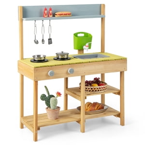 Costway Kit cuisine extérieur, Kit cuisine extérieure avec boîte à eau amovible