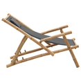 thumbnail image 4 of vidaXL Deck Chair Bamboo and Canvas Dark Grey, 4 of 5