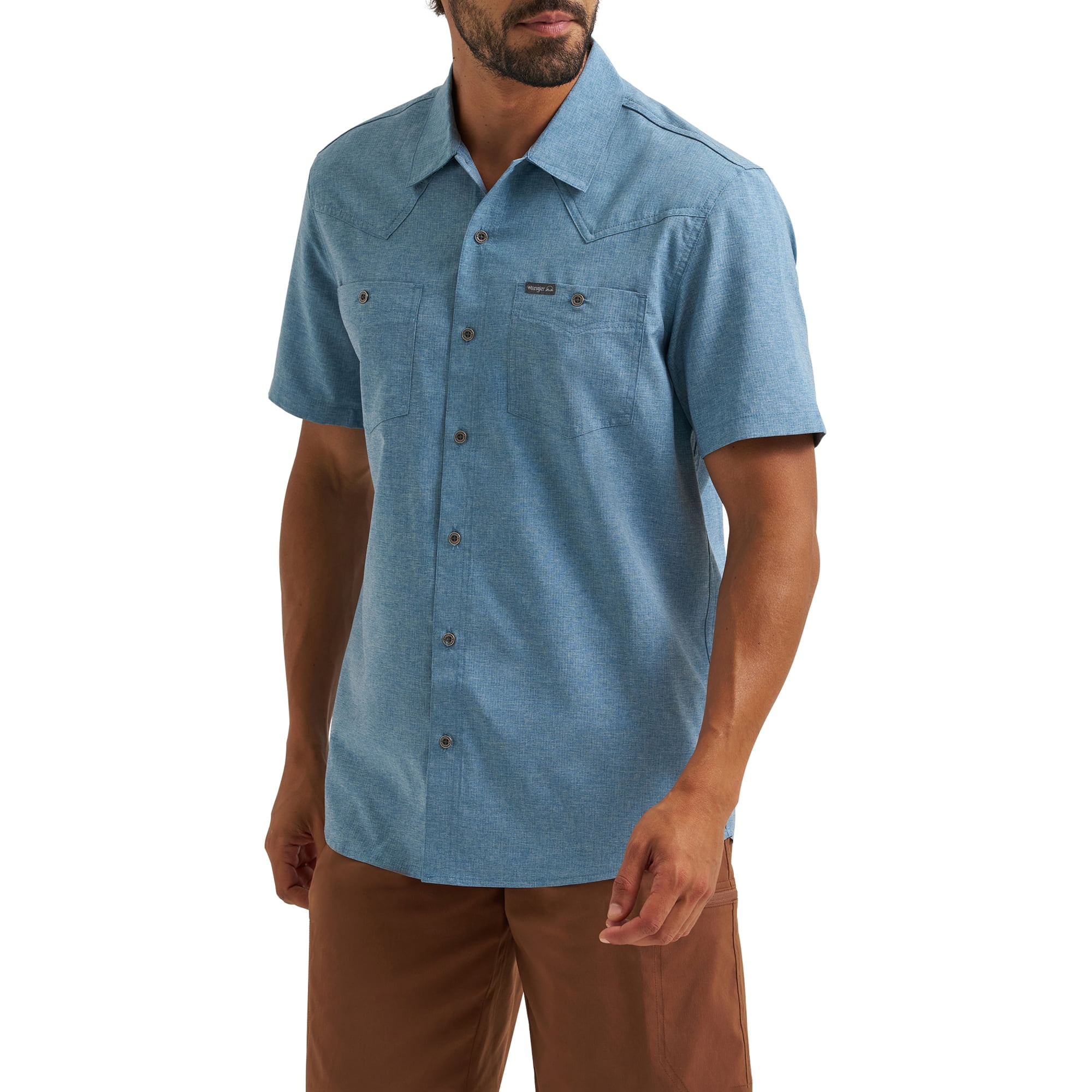 Wrangler® Men's Western Inspired Short Sleeve Single Pocket Shirt