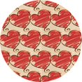 thumbnail image 1 of Ahgly Company Tapis Rond Lavable en Machine Intérieur Transitionnel Rouge, 5 Pieds Rond, 1 of 7