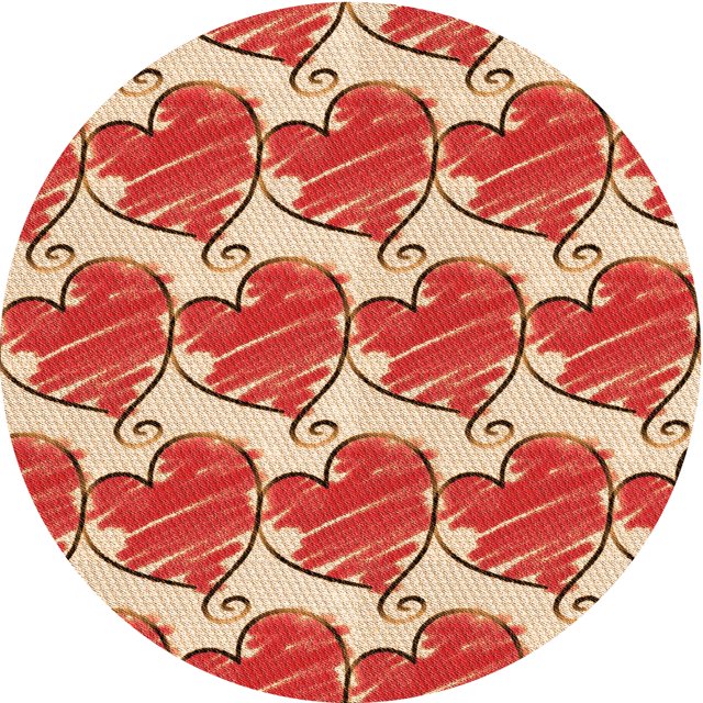 Ahgly Company Tapis Rond Lavable en Machine Intérieur Transitionnel Rouge, 5 Pieds Rond