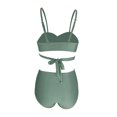 thumbnail image 4 of Fortune Women Cross Wrap Halter Bikini Set, High Waist Bathing Suits Push Up 2 Piece Swimsuits, 4 of 6